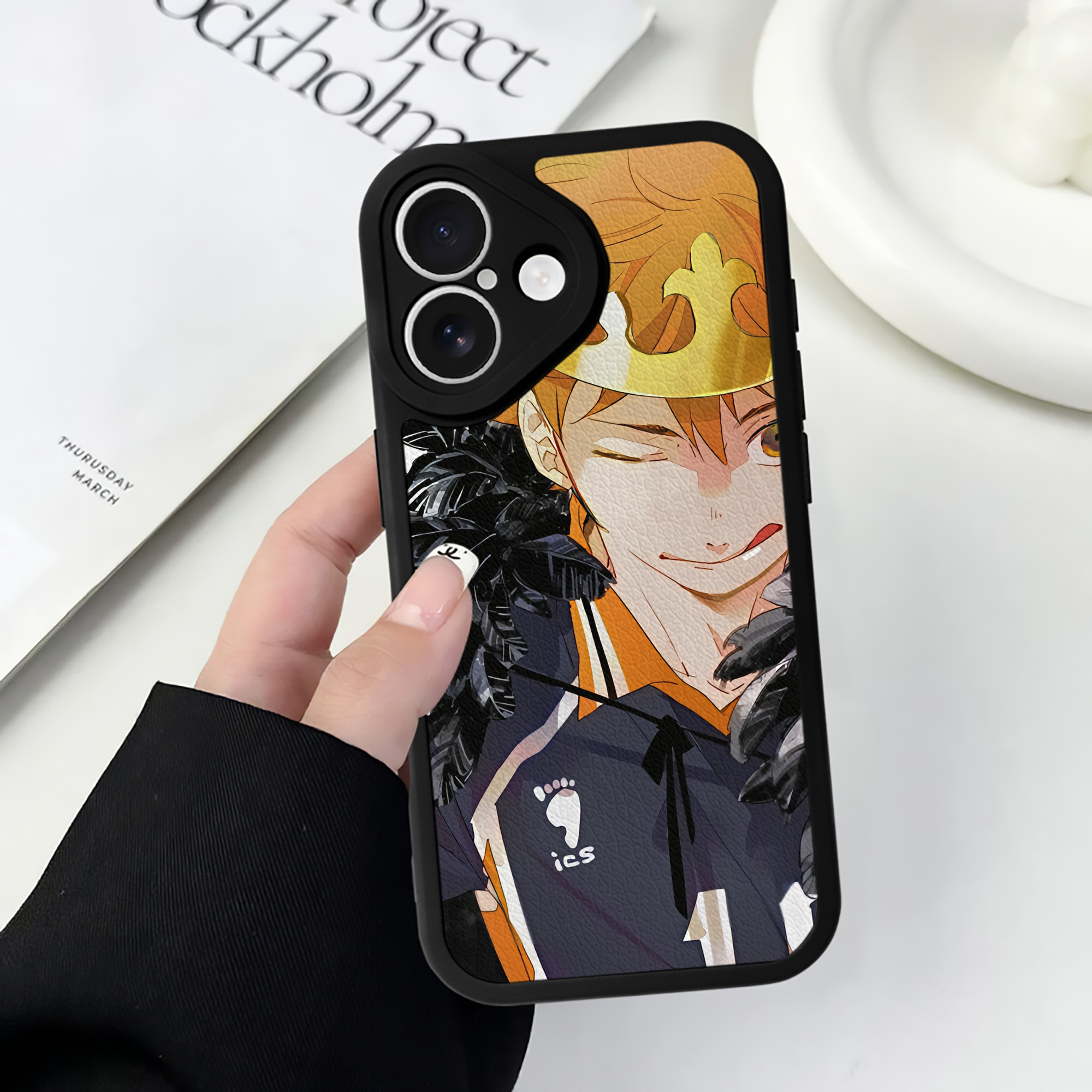 （画像用） ハイキュー!! Haikyu!! 【iPhone 16シリーズ対応】シリコンスマホケース（レザー調） 材質：シリコン